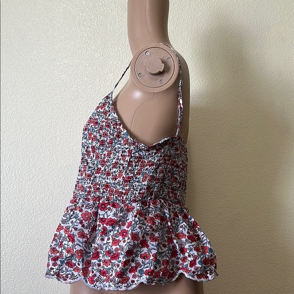 No Boundaries- Floral Red and White Women's Top - Picture 5 of 7